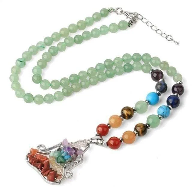 Natural Crystal Stones Yoga Pose Necklace - Glova