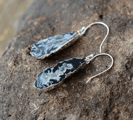 Natural Druzy Dangle Earrings - Glova