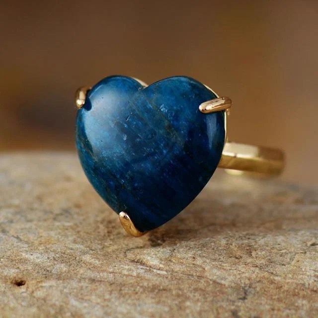 Natural Gemstone Heart Shaped Ring - Glova