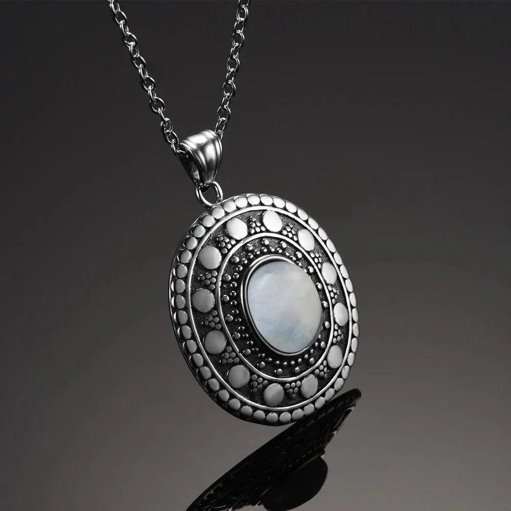 Natural Moonstone Sterling Silver Necklace - Glova