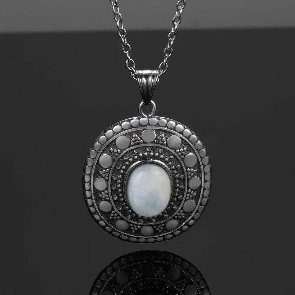 Natural Moonstone Sterling Silver Necklace - Glova