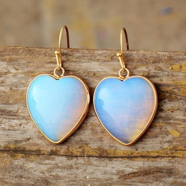 Natural Opal Heart Jewelry Set - Glova