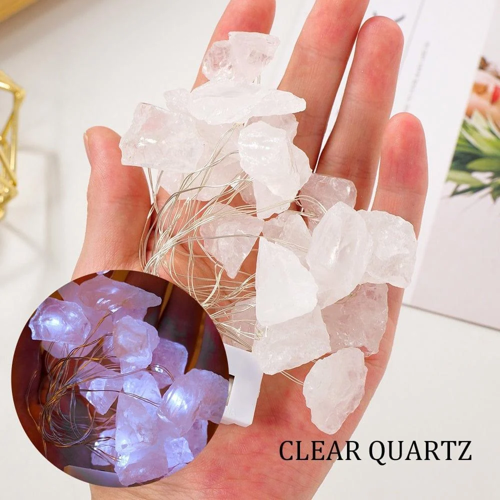 Natural Quartz Crystals String Lights - Glova