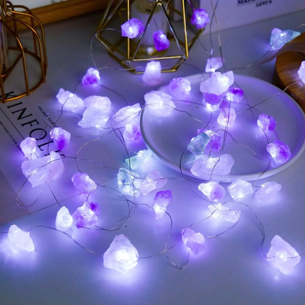 Natural Quartz Crystals String Lights - Glova