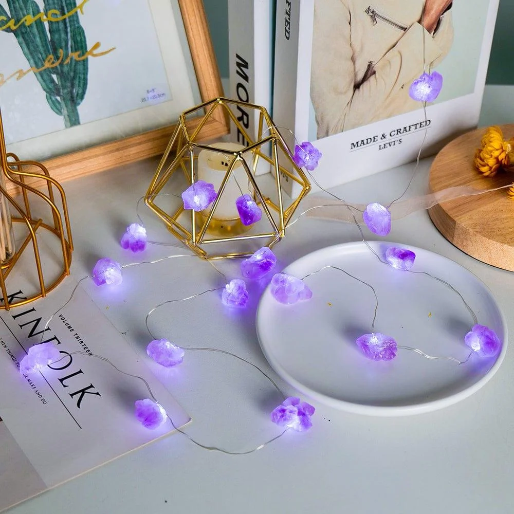 Natural Quartz Crystals String Lights - Glova