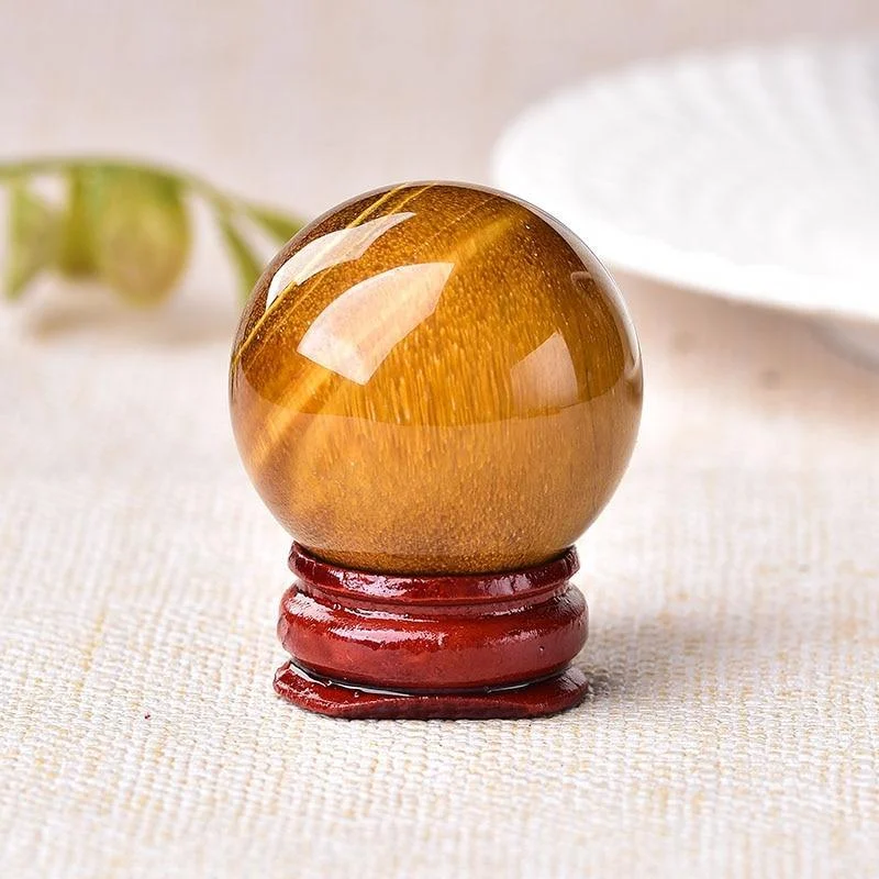 Natural Rose Quartz,Tigers Eye & Aventurine Crystal Ball - Glova