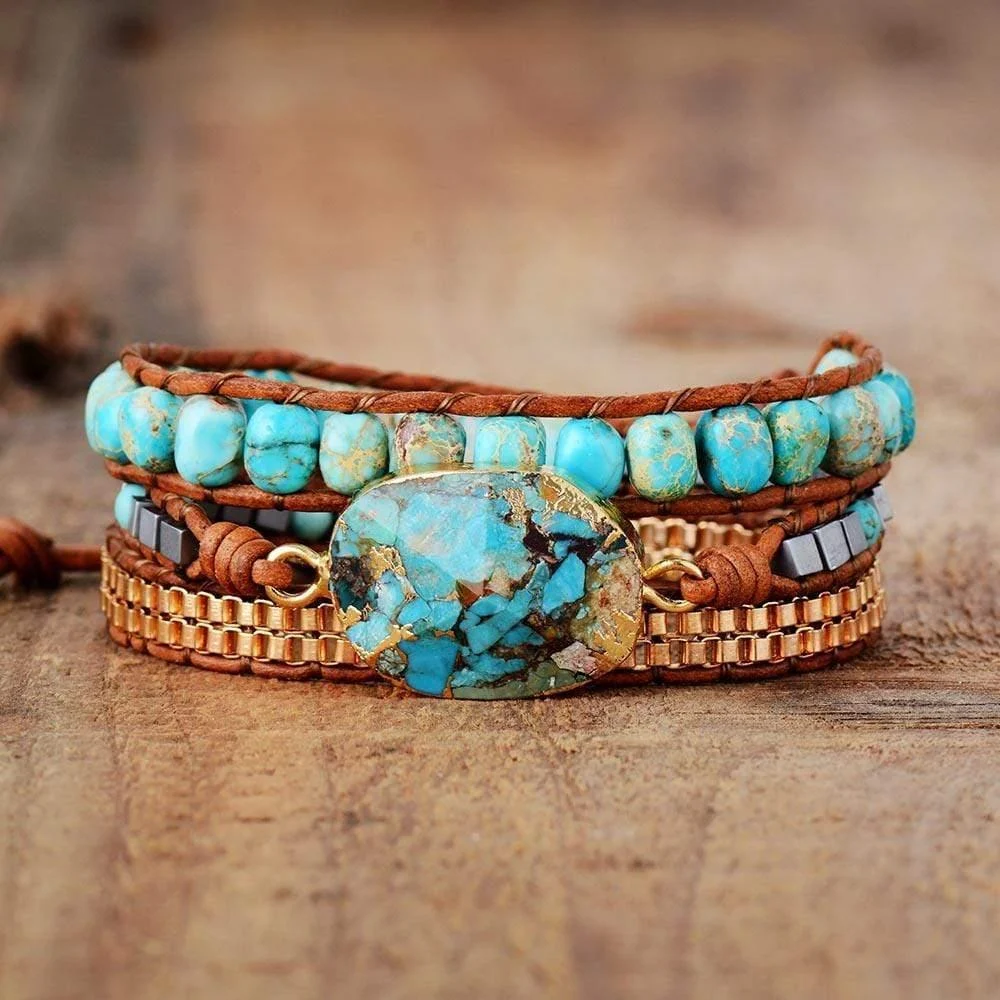 Natural Turquoise Howlite Bracelet - Glova