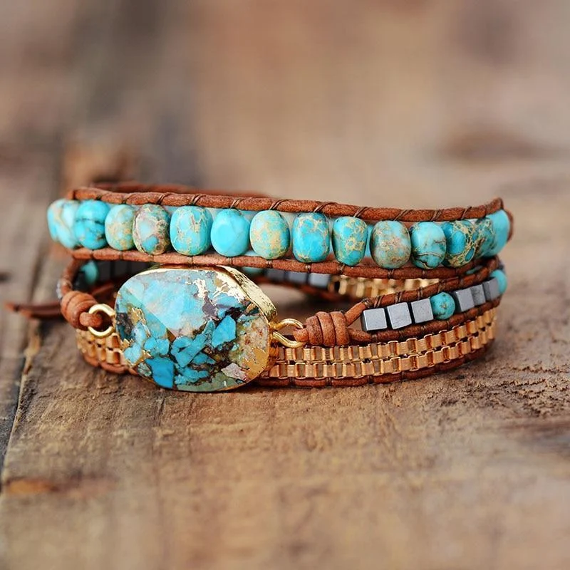 Natural Turquoise Howlite Bracelet - Glova