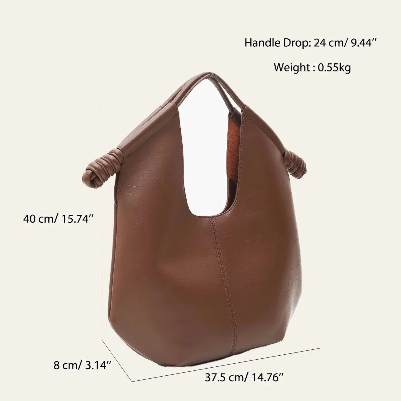 Nava Minimalist Bar Handle Hobo Bags - Glova