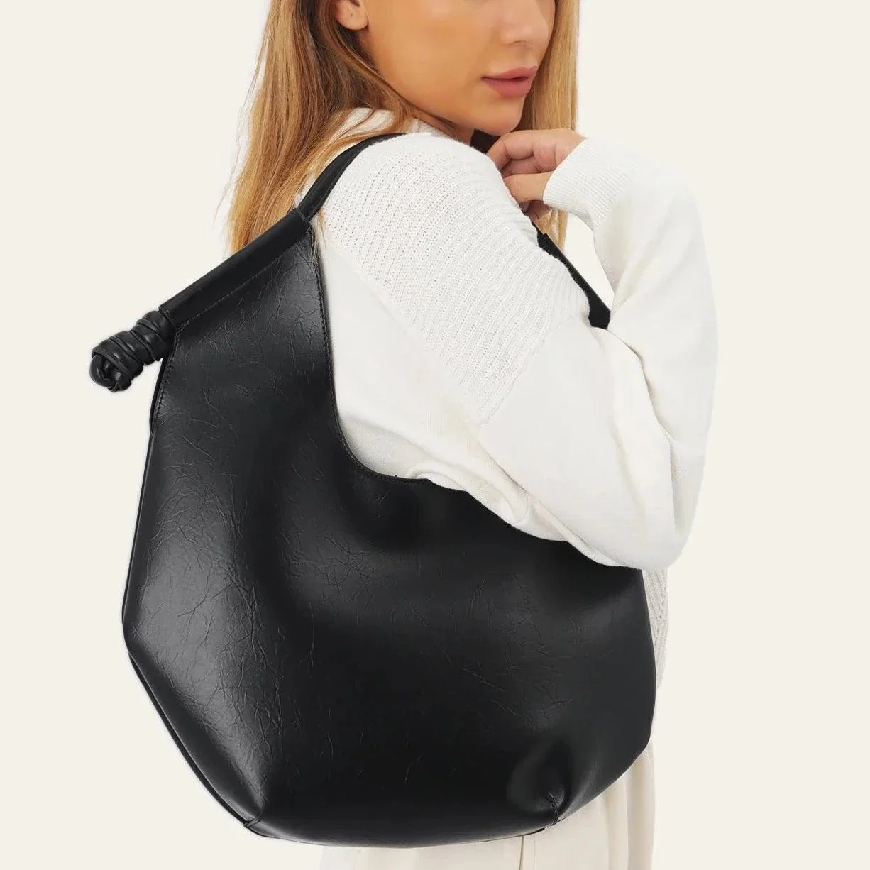 Nava Minimalist Bar Handle Hobo Bags - Glova