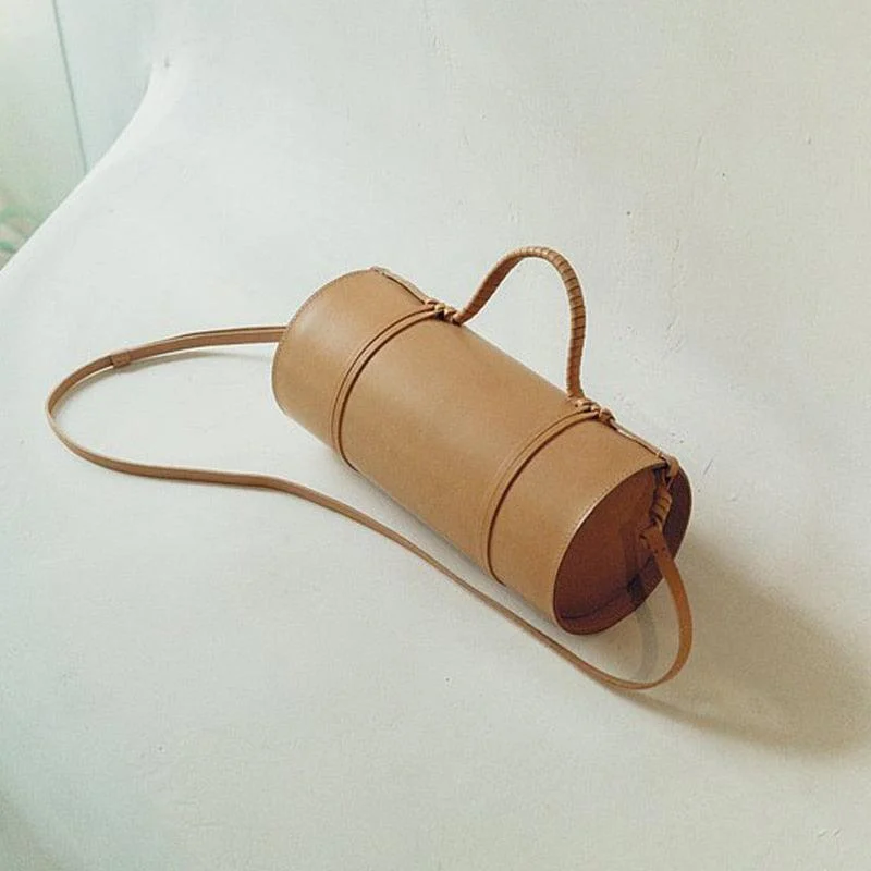 Ndari Cylinder Leather Barrel Bag - Glova