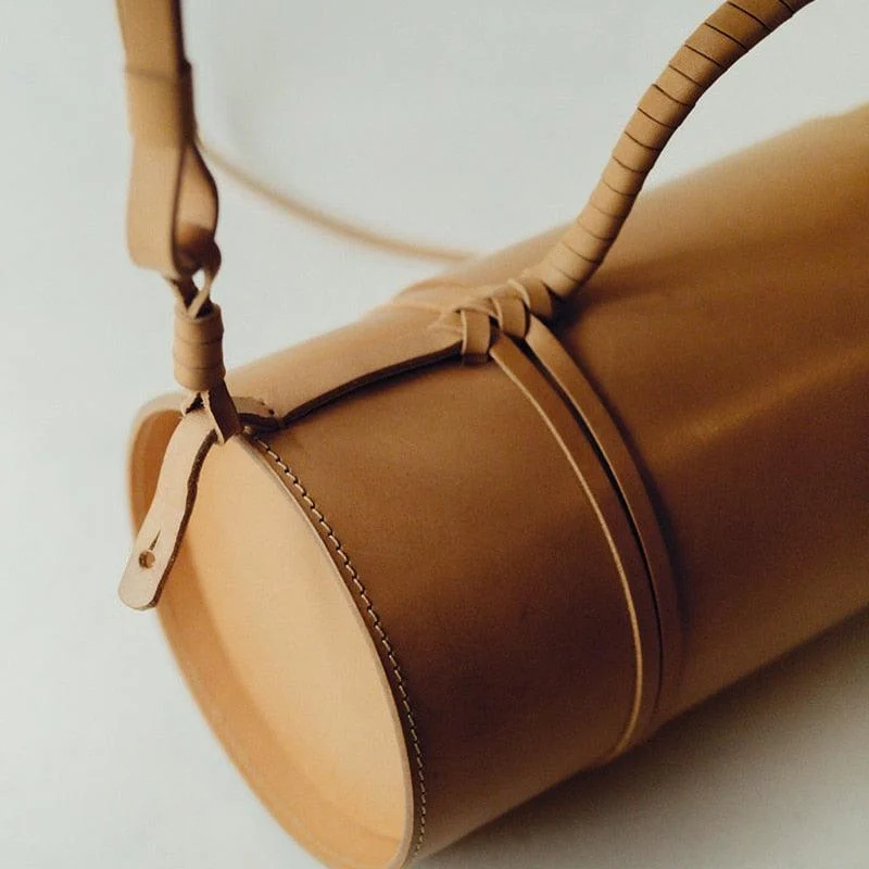 Ndari Cylinder Leather Barrel Bag - Glova