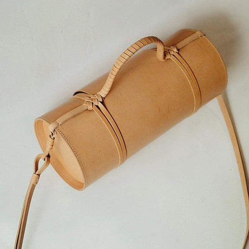 Ndari Cylinder Leather Barrel Bag - Glova