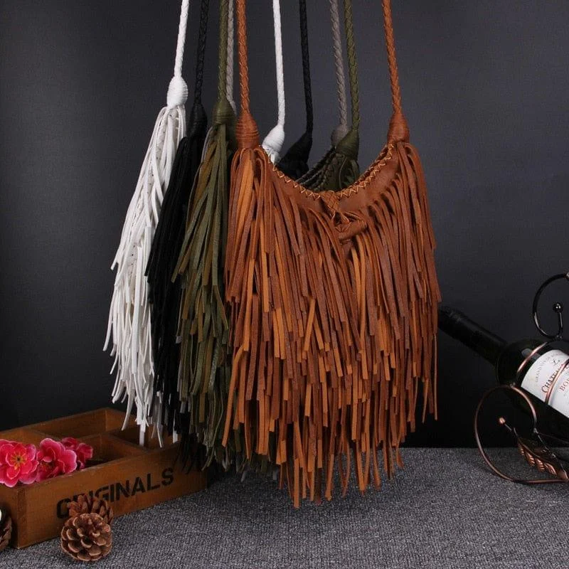 Nefeli Fringe Crossbody Bag - Glova