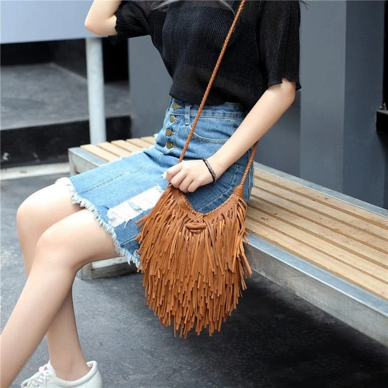 Nefeli Fringe Crossbody Bag - Glova