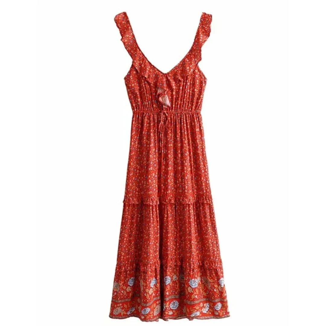 Nena Maxi Dress in Red - Glova