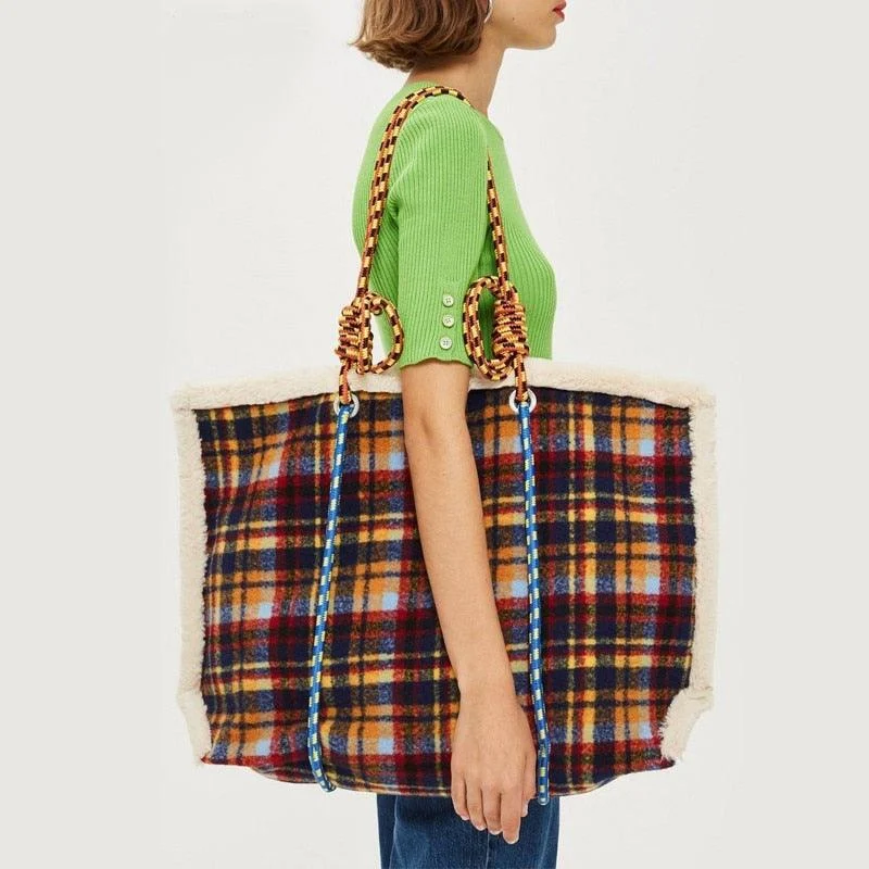 Nesma Ropework Jumbo Felt Tartan Totes - Glova