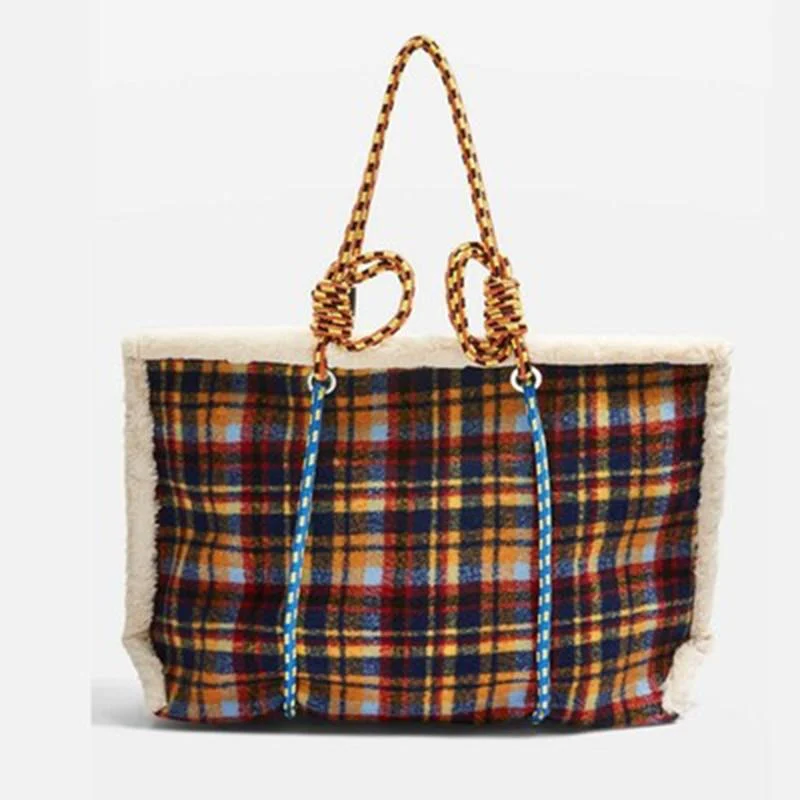 Nesma Ropework Jumbo Felt Tartan Totes - Glova