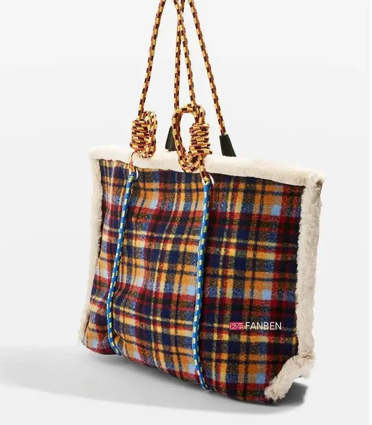 Nesma Ropework Jumbo Felt Tartan Totes - Glova