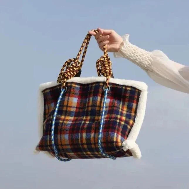 Nesma Ropework Jumbo Felt Tartan Totes - Glova