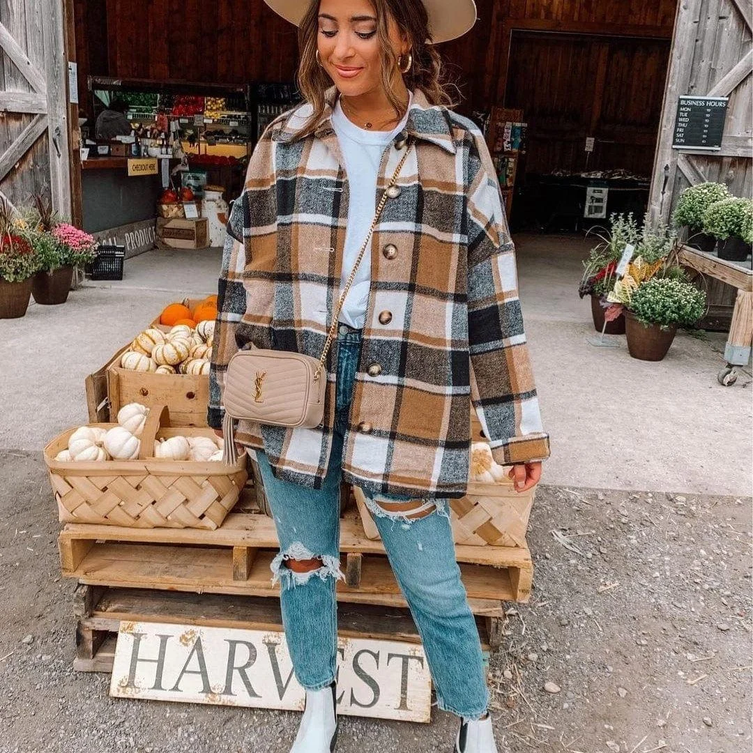 Niah Plaid Shacket - Glova