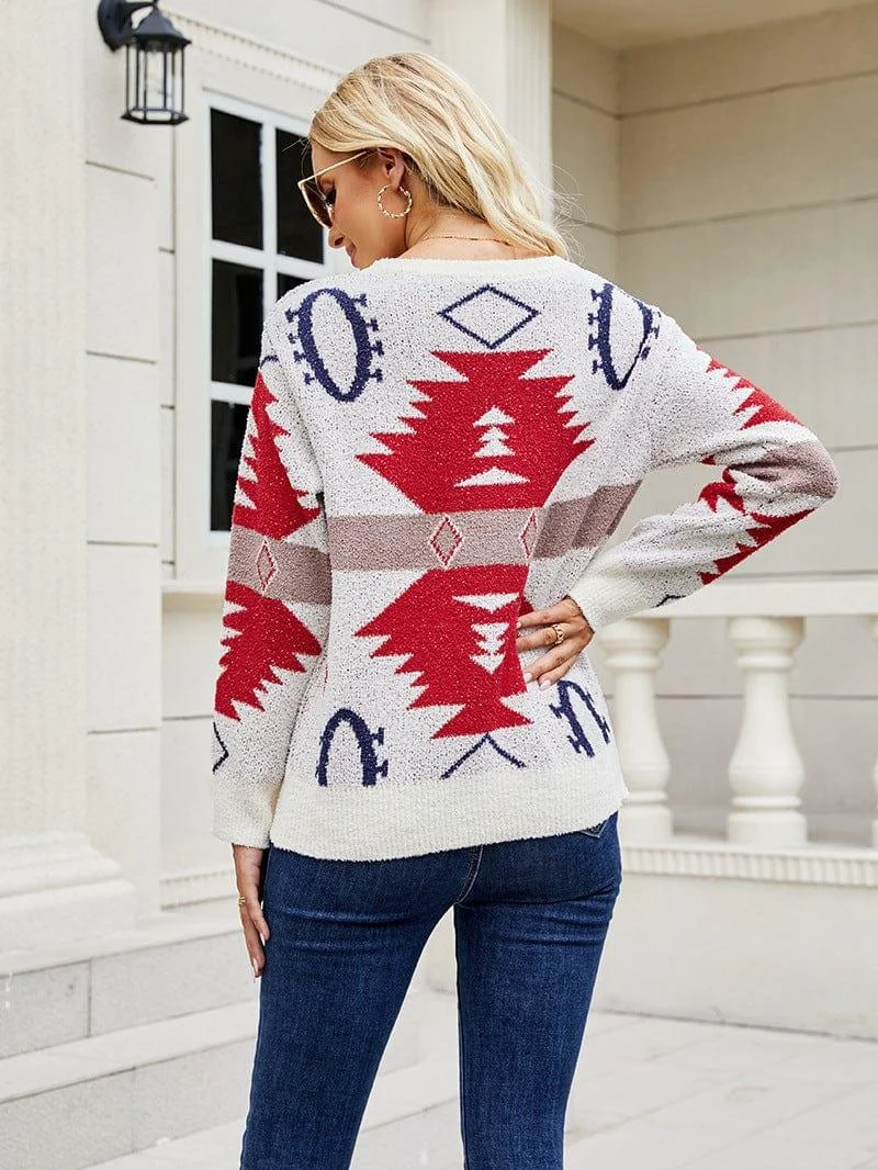 Niamh Aztec Pattern Sweater - Glova