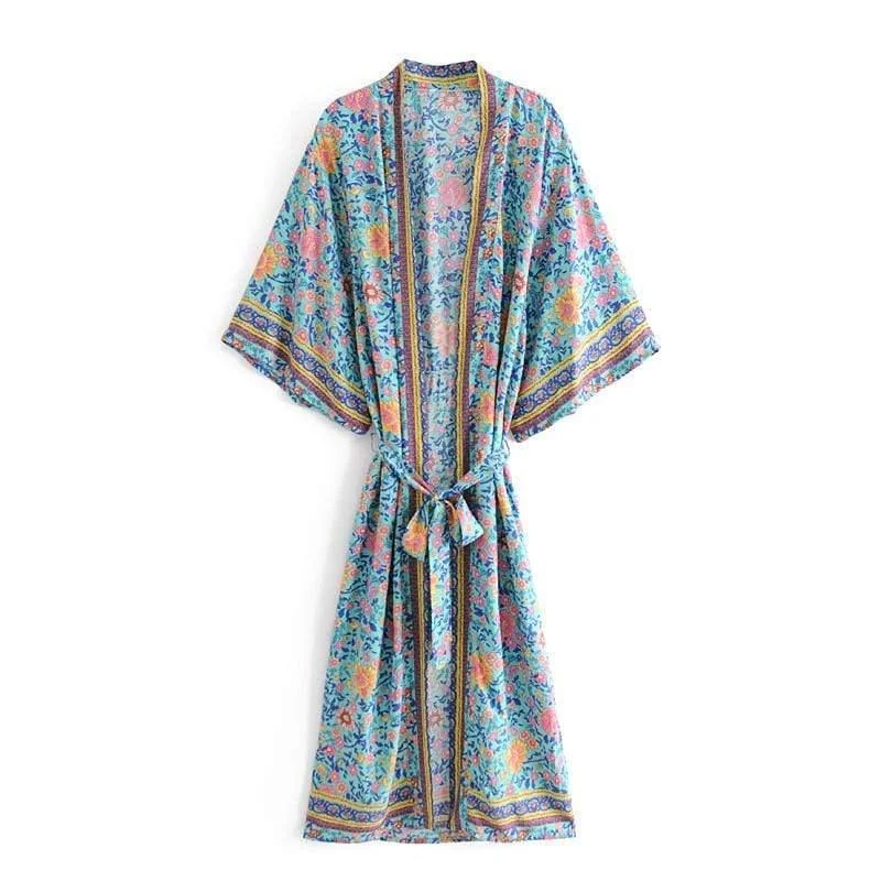 Nina Green Floral Kimono - Glova