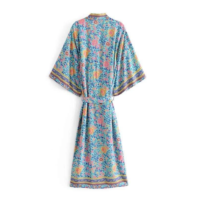 Nina Green Floral Kimono - Glova