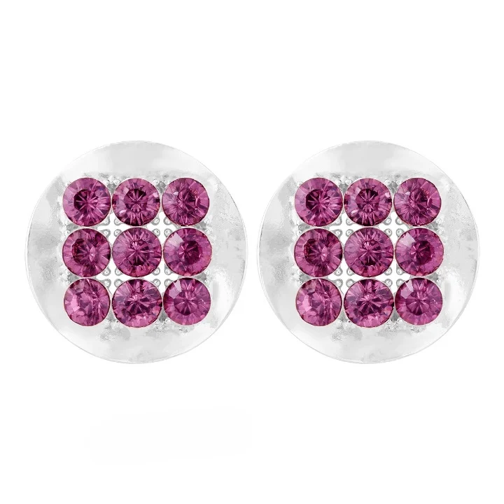 Njeri Rhinestone Disk Stud Earrings - Glova