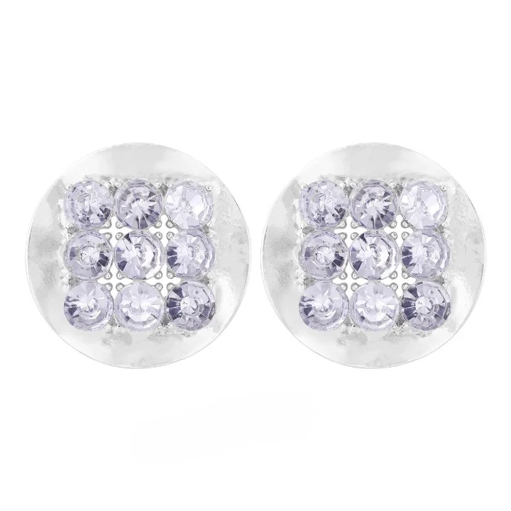 Njeri Rhinestone Disk Stud Earrings - Glova