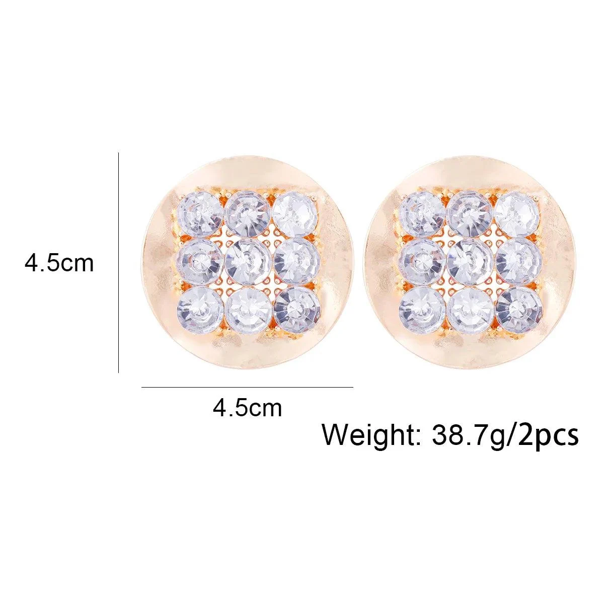 Njeri Rhinestone Disk Stud Earrings - Glova