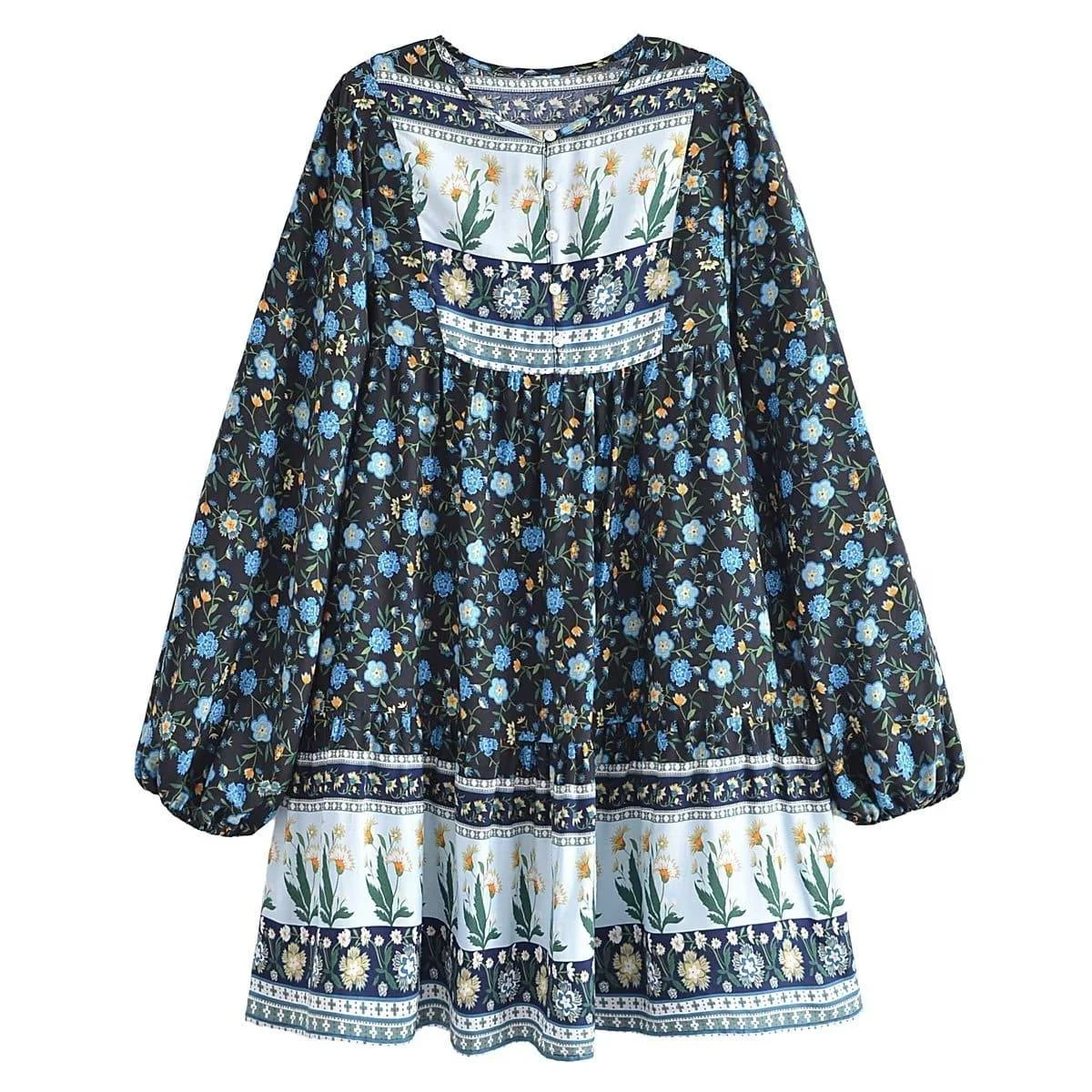 Noa Long Sleeve Boho Mini Dress - Glova