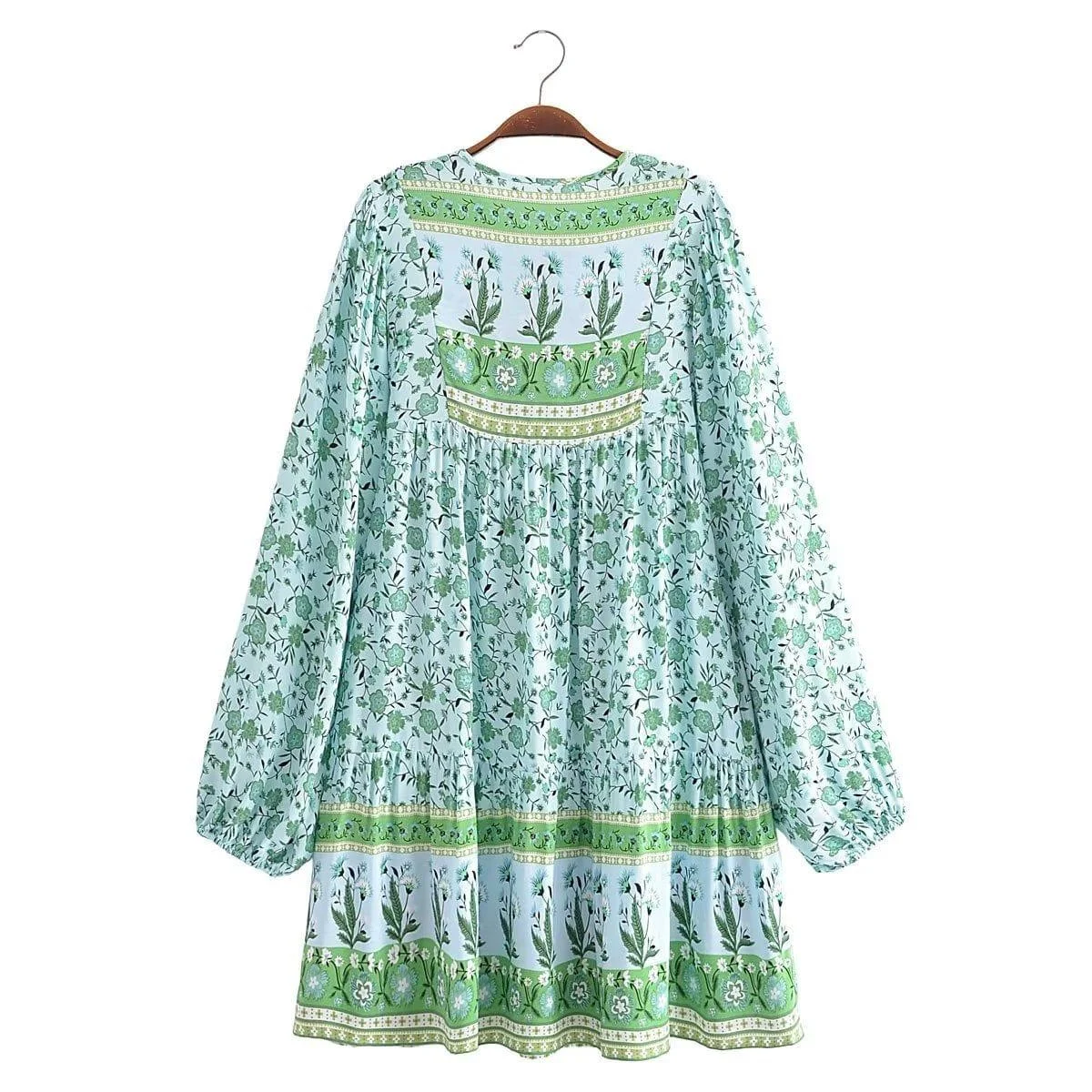 Noa Long Sleeve Boho Mini Dress - Glova