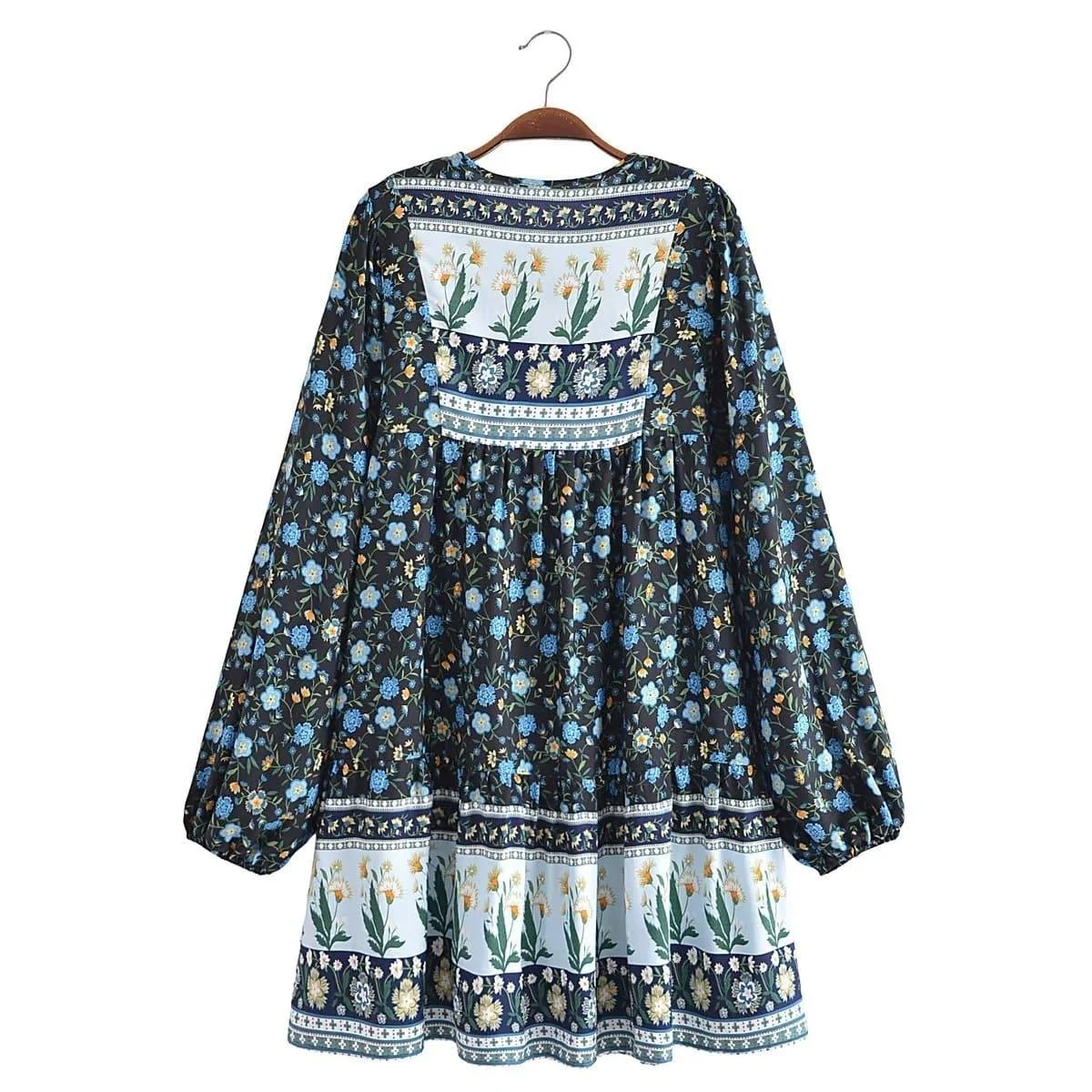 Noa Long Sleeve Boho Mini Dress - Glova