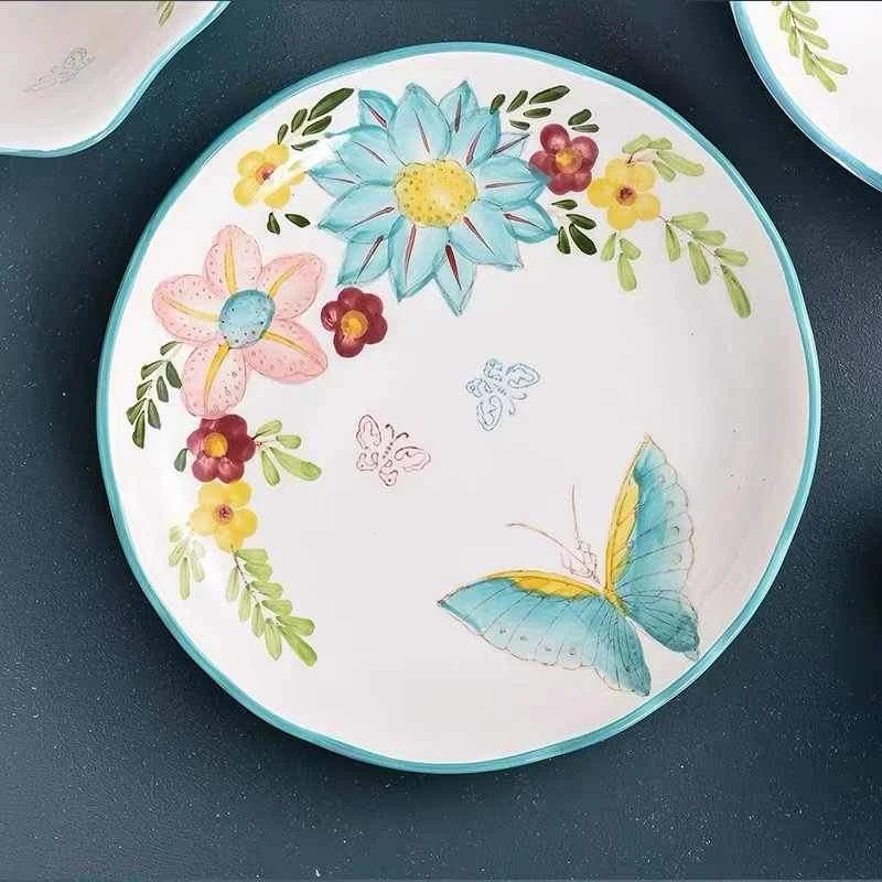 Nordic Style Floral Plates Set - Glova