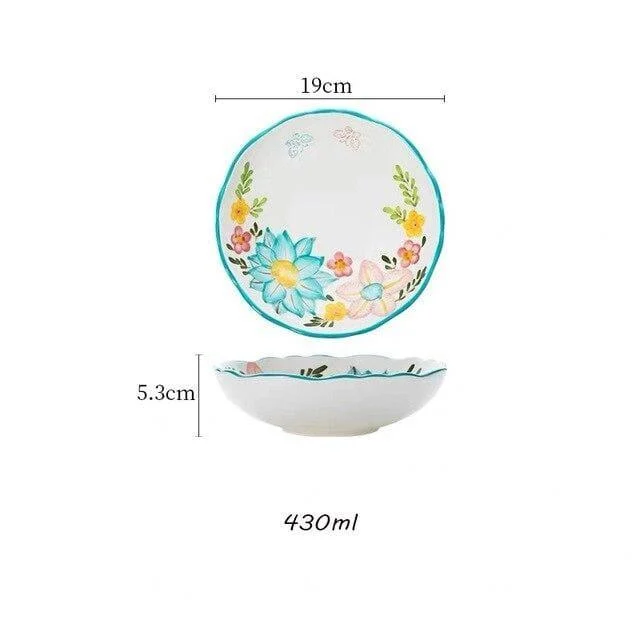 Nordic Style Floral Plates Set - Glova