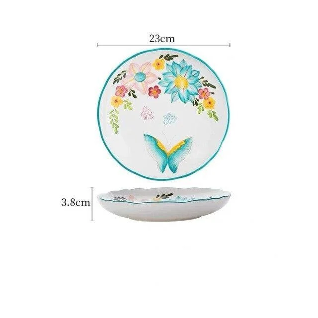 Nordic Style Floral Plates Set - Glova