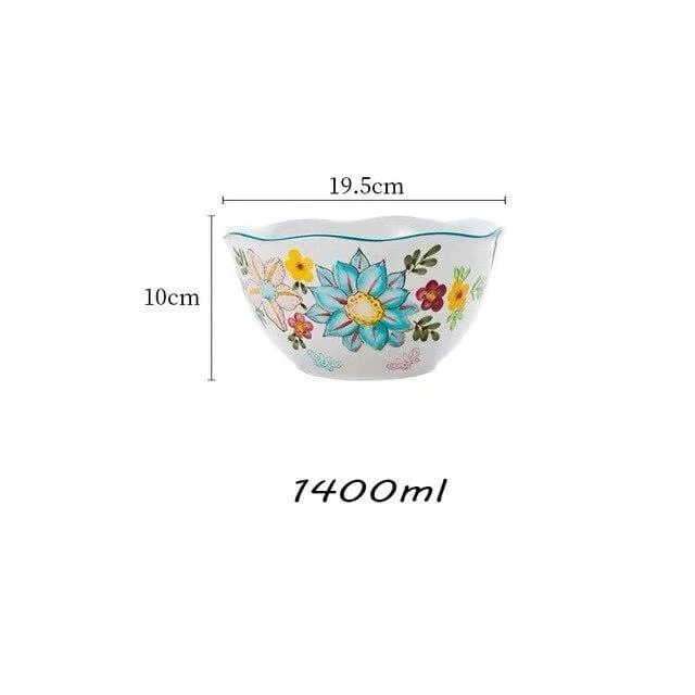 Nordic Style Floral Plates Set - Glova