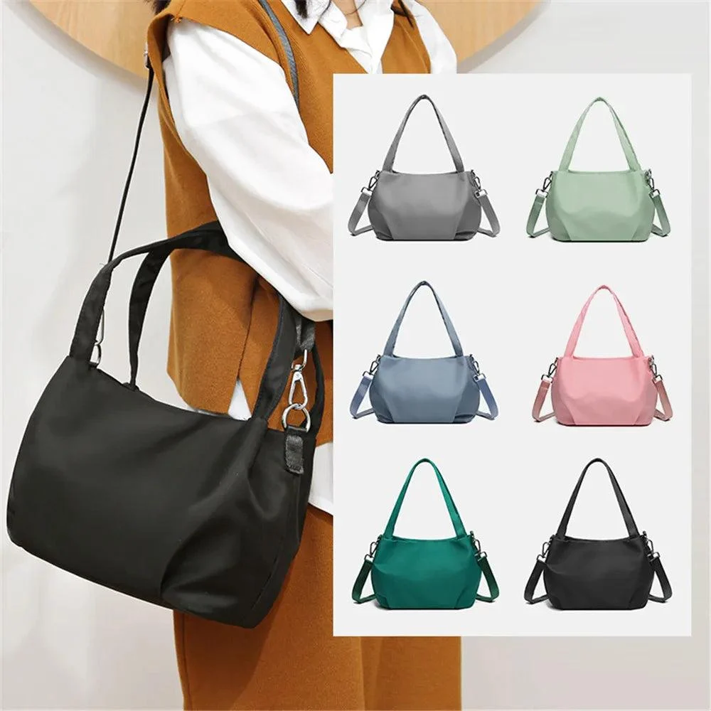 Nylon Bucket Fashion Solid Zipper Shoulder Bag - Glova