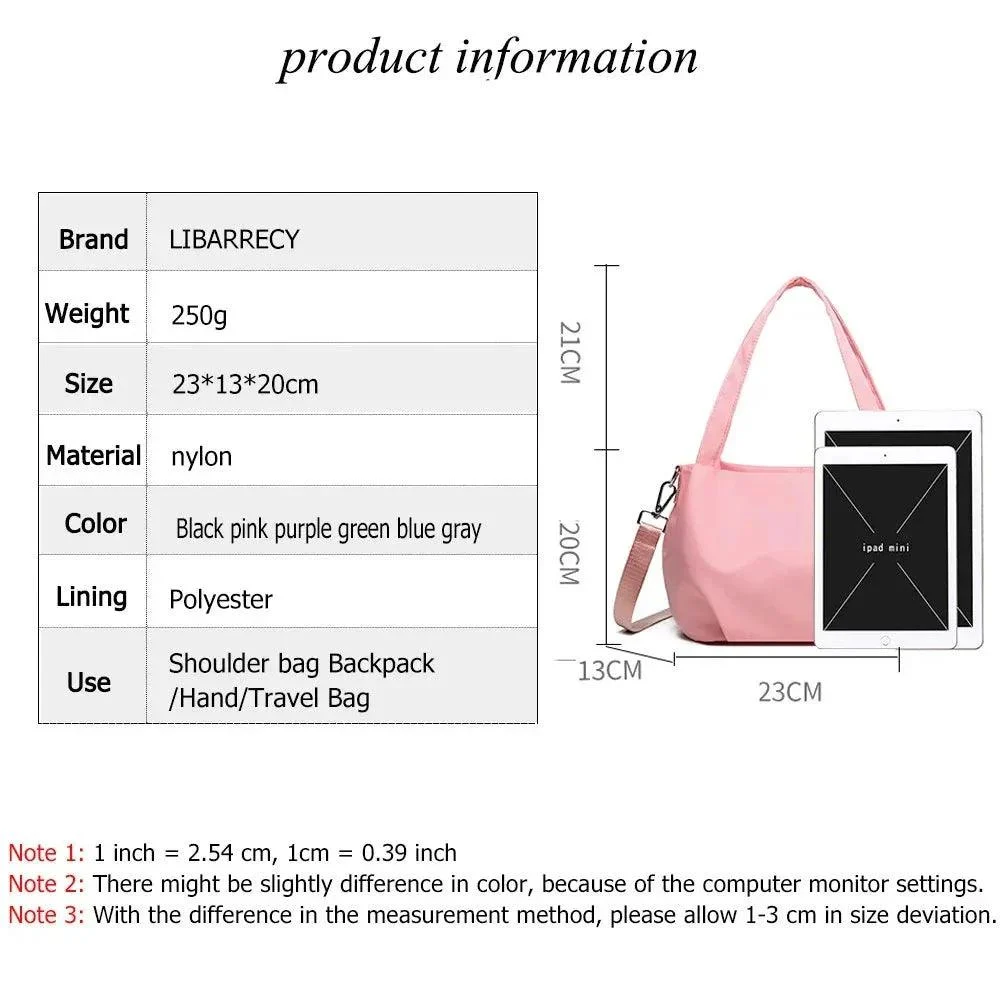 Nylon Bucket Fashion Solid Zipper Shoulder Bag - Glova