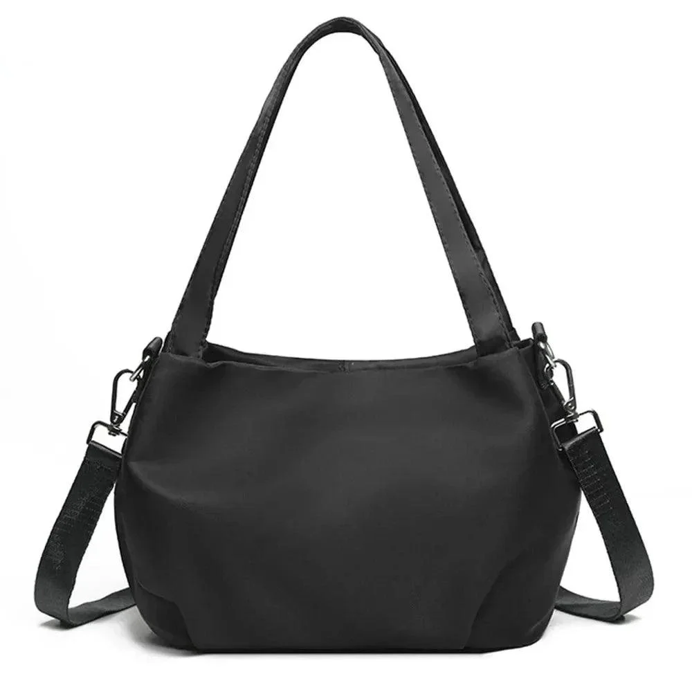 Nylon Bucket Fashion Solid Zipper Shoulder Bag - Glova