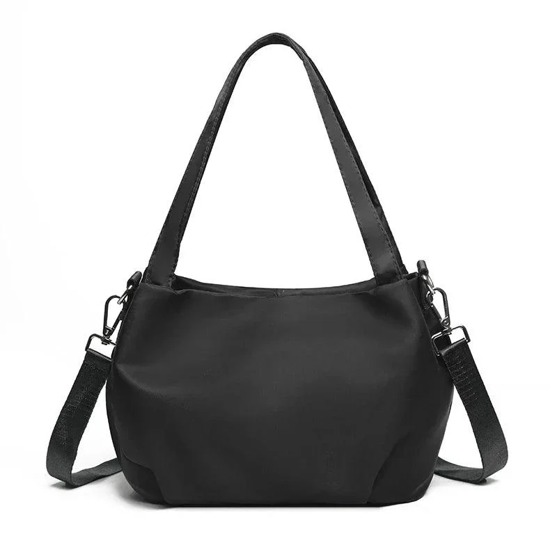 Nylon Bucket Fashion Solid Zipper Shoulder Bag - Glova