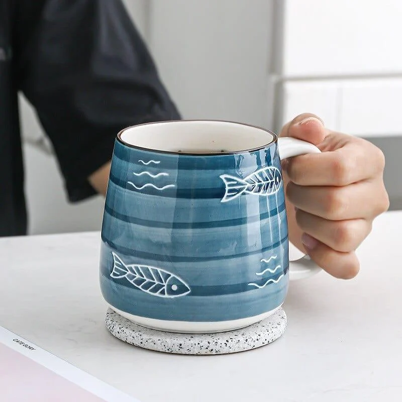 Ocean Hand Painted Ceramic Mug - Glova