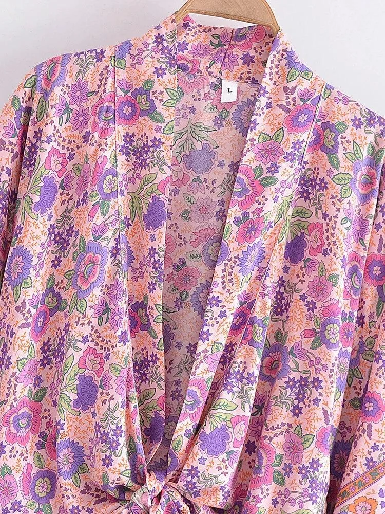 Odette Floral Cropped Kimono - Glova