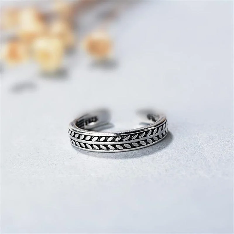 Olive Leaves Silver Ring - Glova