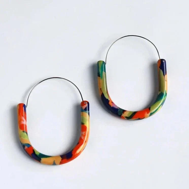 Ona Multi Colors Hoop Earrings - Glova