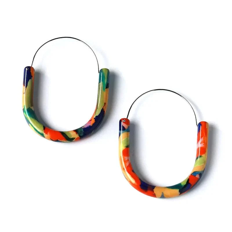 Ona Multi Colors Hoop Earrings - Glova