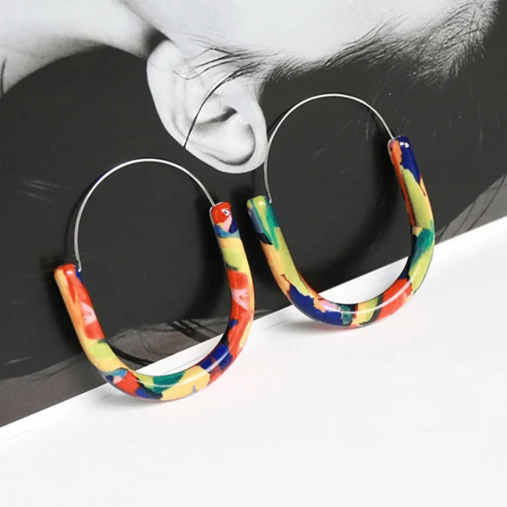 Ona Multi Colors Hoop Earrings - Glova