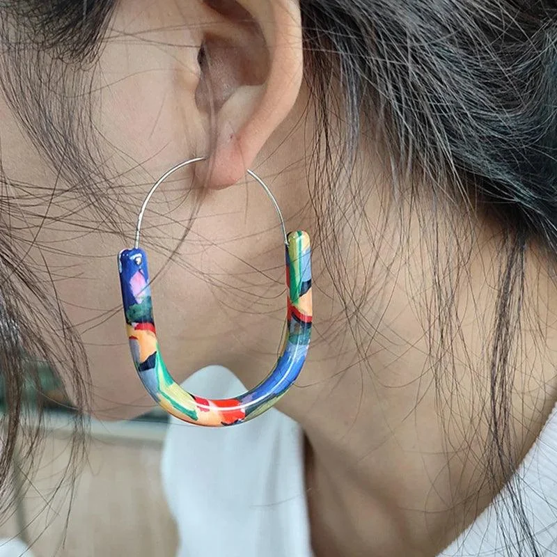 Ona Multi Colors Hoop Earrings - Glova