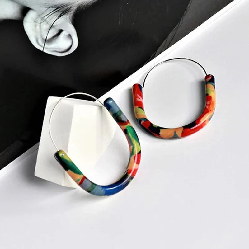 Ona Multi Colors Hoop Earrings - Glova